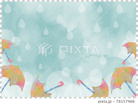 Watercolor handwritten June drops and umbrella watercolor background Watercolor handwritten June drops and umbrella watercolor background 78157466