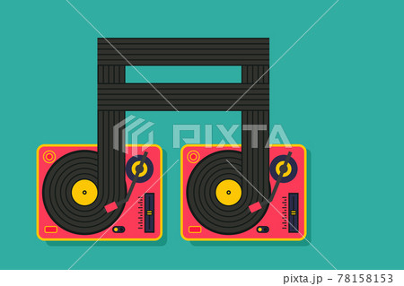 Vinyl Player Turntable Icon Dj Music Conceptのイラスト素材