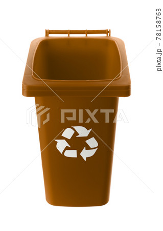 Plastic brown trash can isolated on white background Plastic brown trash can isolated on white background 78158763