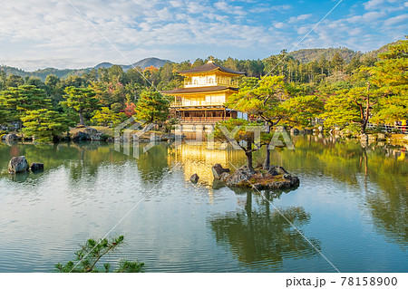 Beautiful of Kinkakuji temple or the golden Pavilion in Autumn foliage season, landmark and famous for tourist attractions in Kyoto, Kansai, Japan Beautiful of Kinkakuji temple or the golden Pavilion in Autumn foliage season, landmark and famous for tourist attractions in Kyoto, Kansai, Japan 78158900