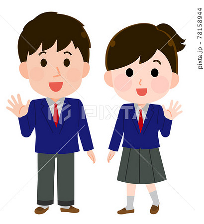 制服の学生　男女　イラスト 78158944