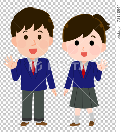 制服の学生　男女　イラスト 78158944