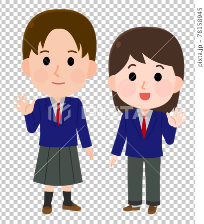 ジェンダーレス制服の学生　イラスト 78158945