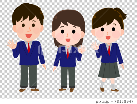 Illustration Of 3 Students In Genderless Uniforms Stock Illustration