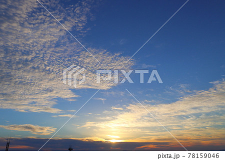 夕日と鉄塔　鰐塚山 78159046