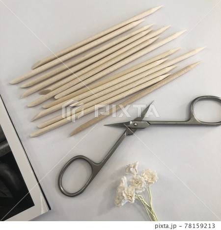 Top view of manicure and pedicure equipment on white background Top view of manicure and pedicure equipment on white background 78159213