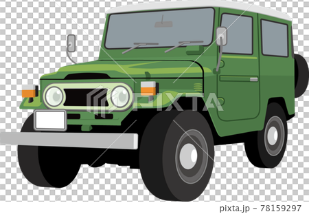 Cute retro SUV four-wheel drive illustration 78159297