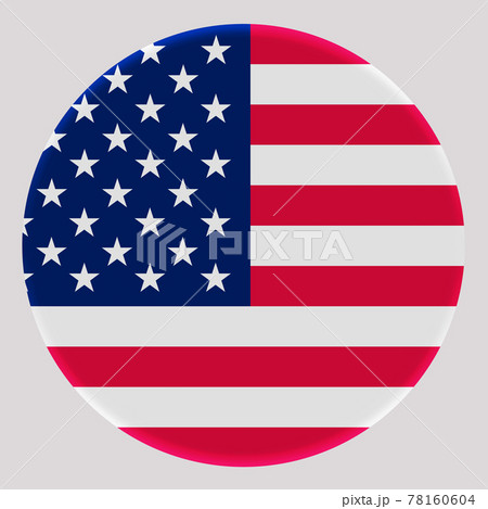 3D Flag of United States of America on circle 78160604