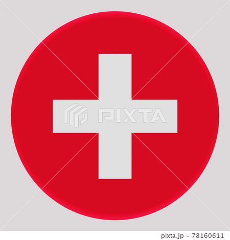 3D Flag of Switzerland on circle 78160611