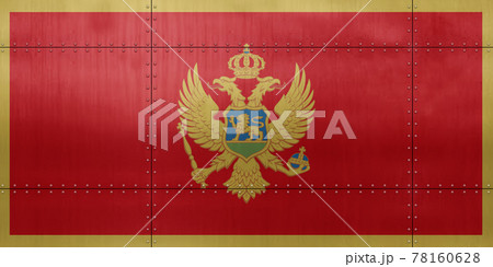 3D Flag of Montenegro on metal 78160628