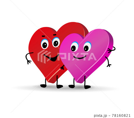 Cute characters of lovers. Couple hearts one embraces the other. 78160821