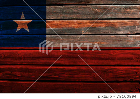 3D Flag of Chile on wood 78160894