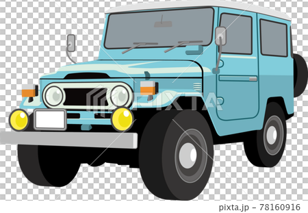 かわいいレトロなSUV四輪駆動のイラスト 78160916