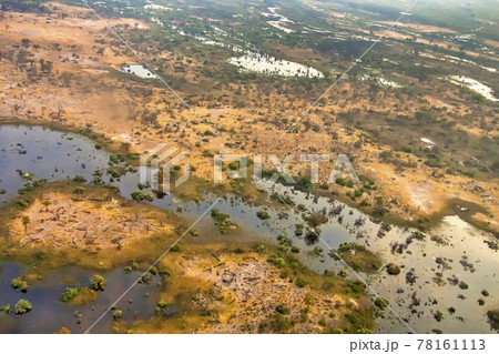 Aerial view, Okavango Wetlands, Okavango Delta, Botswana Aerial view, Okavango Wetlands, Okavango Delta, Botswana 78161113