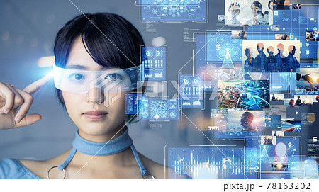 VRゴーグル　スマートグラス　ウェアラブル　バーチャルリアリティ 78163202