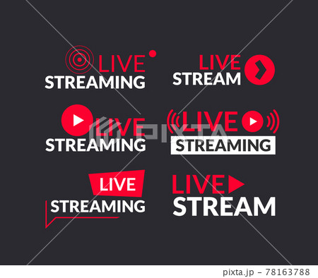 Set of live streaming and live webinar icons. 78163788