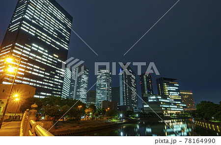 新鴫野橋から見る大阪ビジネスパーク(OBP)の夜景 78164990