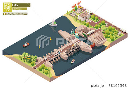 Vector isometric tidal power plant 78165548