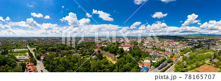 Uzhgorod city Ukraine aerial panorama view 78165707