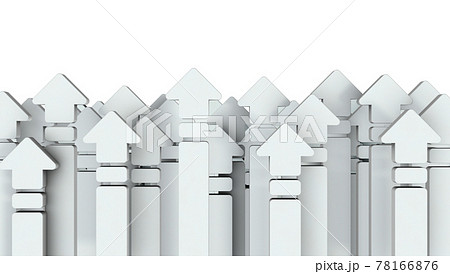 切磋琢磨するイメージ・沢山の矢印・白バック・3Dレンダリング 78166876