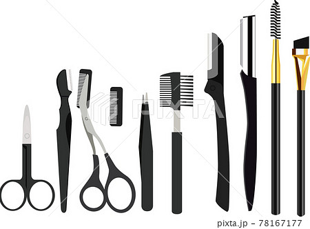 眉毛カット道具 メイク ベクターイラスト 眉毛カット道具 メイク ベクターイラスト 78167177