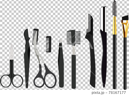 眉毛カット道具 メイク ベクターイラスト 眉毛カット道具 メイク ベクターイラスト 78167177