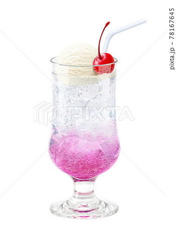 クリームソーダ ピンク イラスト リアル ストロー 78167645