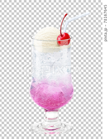 クリームソーダ ピンク イラスト リアル ストロー 78167645