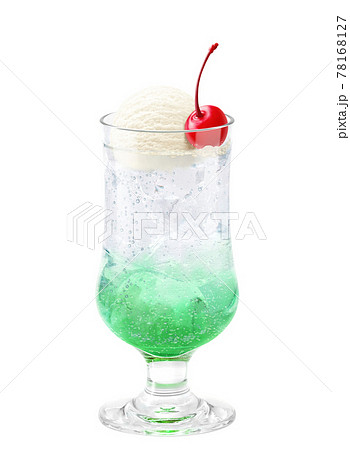 クリームソーダ グリーン イラスト リアル 78168127