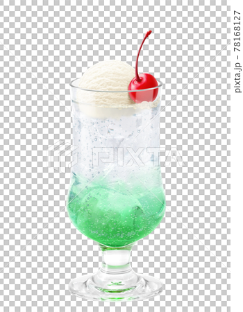 クリームソーダ グリーン イラスト リアル 78168127