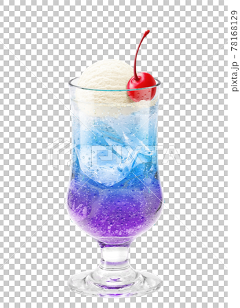 夜空　クリームソーダ　ホイップクリーム　原画　アー　飲み物アート 夜空 クリームソーダ ホイップクリーム 原画 アー 飲み物アート 淡