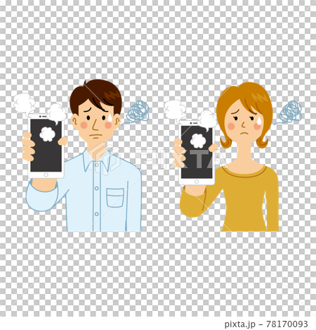 智能手機壞掉的男人和女人 78170093