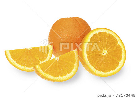 くし形と半分にカットしたオレンジ 78170449