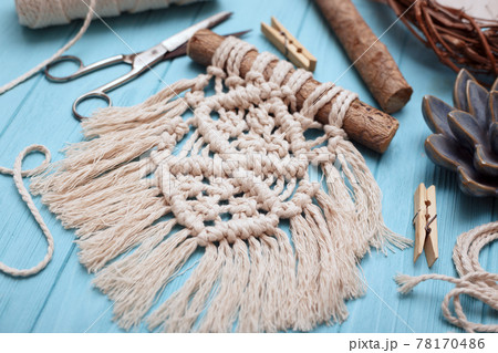 creation of a panel from macrame creation of a panel from macrame 78170486