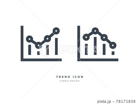 Business market trend graph icon isolated on white background. Trend with arrow going up and down. Business market trend graph icon isolated on white background. Trend with arrow going up and down. 78171838