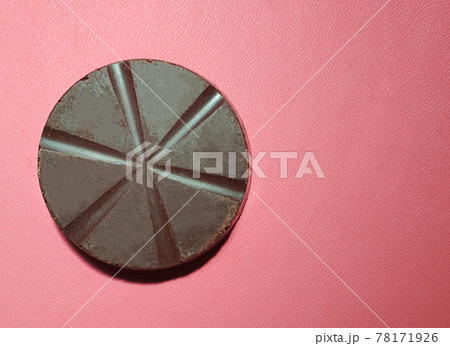 traditional Mexican chocolate bar (tablilla de chocolate) on mexican pink background with copy space. 78171926