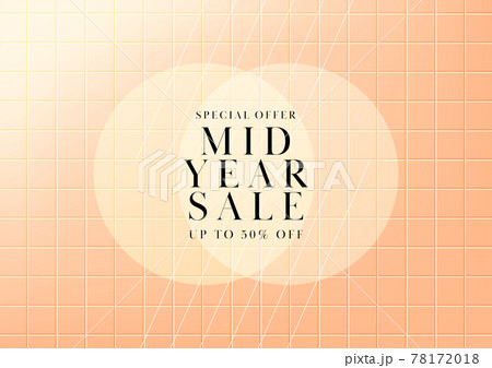 Mid year sale, Summer sale banner. Orange tiles background special offers and promotion template 78172018
