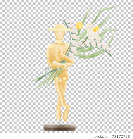 デッサン用モデル人形の手描き水彩風イラスト 78172738