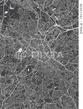 City map Birmingham, monochrome detailed plan, vector illustration 78173036