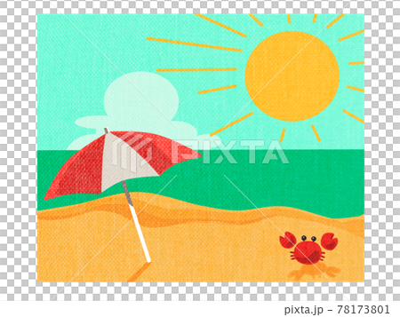 Illustration of the beach at noon Illustration of the beach at noon 78173801