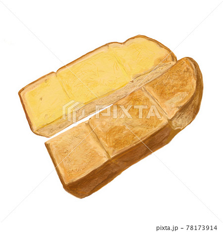 上がバタートースト 下がバターなしトーストのイラストのイラスト素材 上がバタートースト 下がバターなしトーストのイラストのイラスト素材