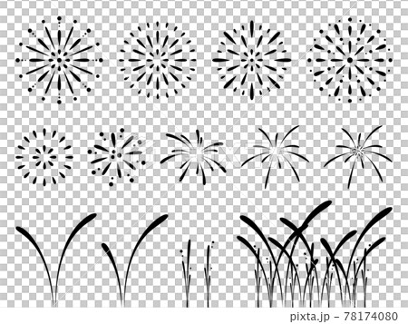 花火のイラスト素材セット_シルエット 78174080
