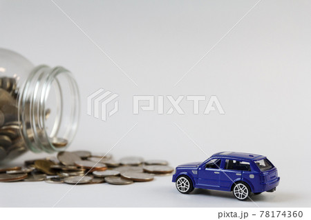 Concept of saving money for trade car for cash, finance concept 78174360