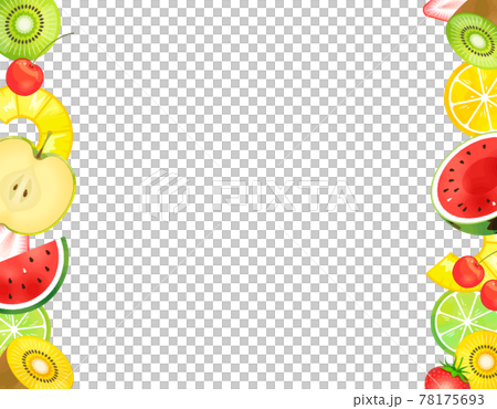 新鮮的水彩水果矢量框架 78175693