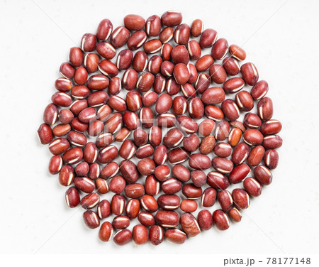 pile of raw adzuki beans close up on gray pile of raw adzuki beans close up on gray 78177148