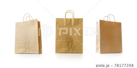 Bag craft set. Brown paper bag collection with kraft recycle texture, empty blank space for design mockup isolated on white background. Packaging template mock up with stitch sewing. Bag craft set. Brown paper bag collection with kraft recycle texture, empty blank space for design mockup isolated on white background. Packaging template mock up with stitch sewing. 78177208