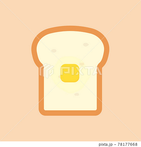 シンプルでかわいいバタートーストのイラスト フラットデザインのイラスト素材