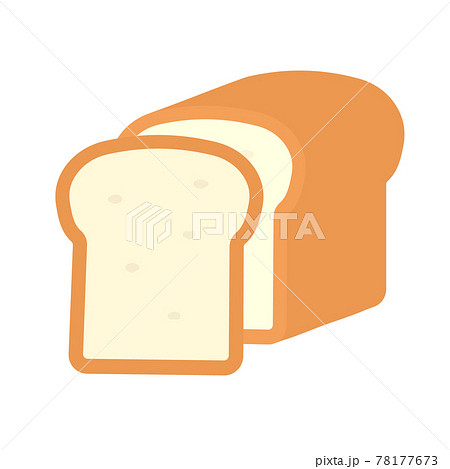 シンプルでかわいい食パン一斤のイラスト フラットデザインのイラスト素材