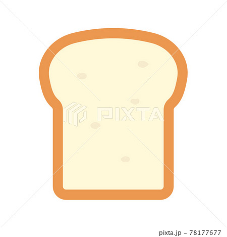 シンプルでかわいい食パンのイラスト フラットデザインのイラスト素材