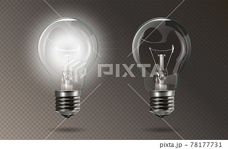 Transparent electric edison light bulb. Vector illustration Transparent electric edison light bulb. Vector illustration 78177731